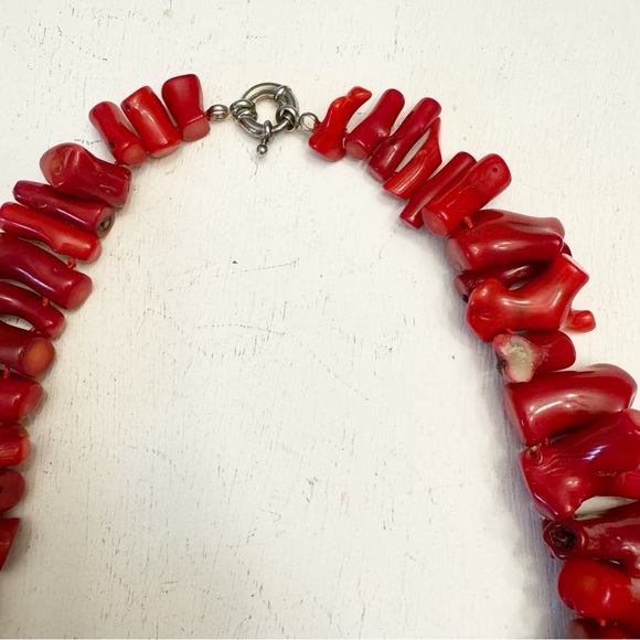 Gorgeous Old Natural Chunky Tibetan Natural Coral Rods Vintage 1990s - Picture 5 of 13